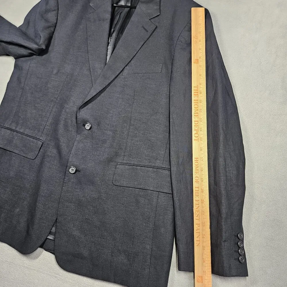 J. Crew Linen Blazer Mens 44R Black Two-Button Wedding 27